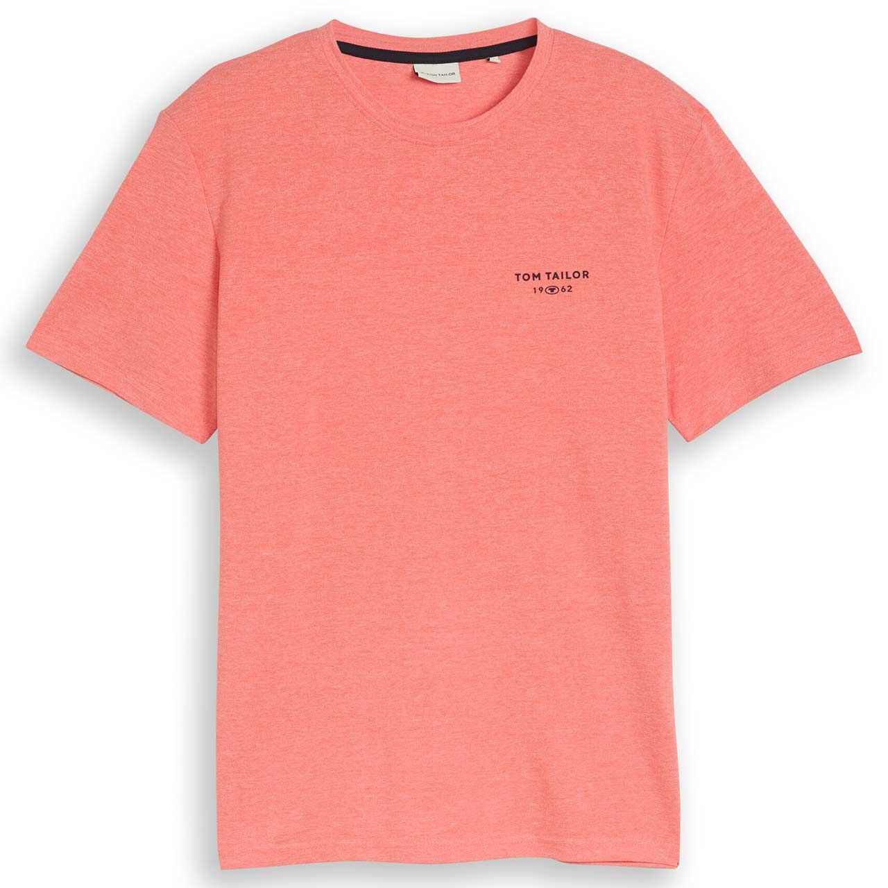 Tom Tailor Herren Piqué T-Shirt orange red melange