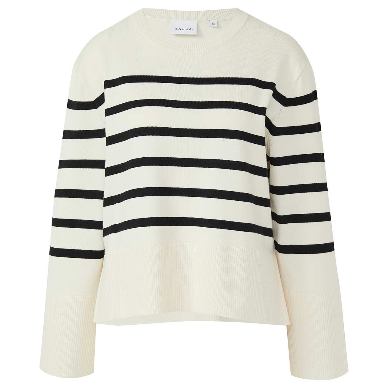 Comma Damen Pullover eggnog placed stripes