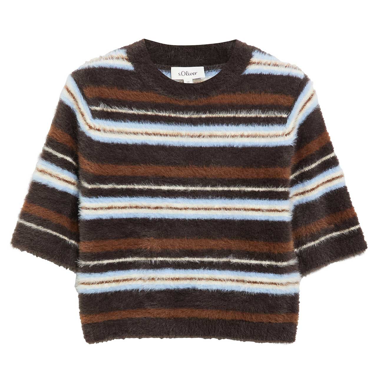 s.Oliver Damen Kurzarm Pullover bitter chocolate knit