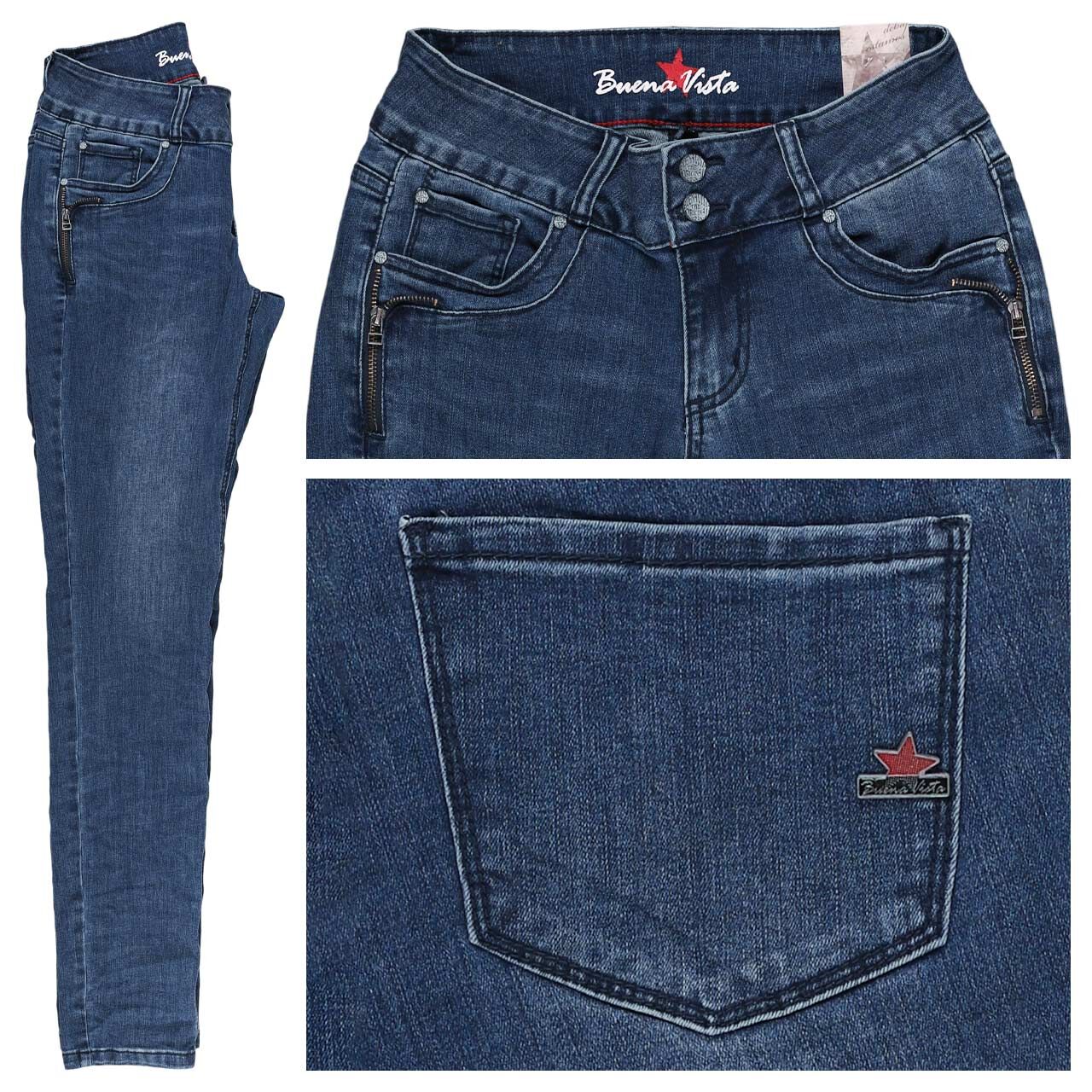 Buena Vista Tummyless-Z Stretch Denim Jeans underwater blue