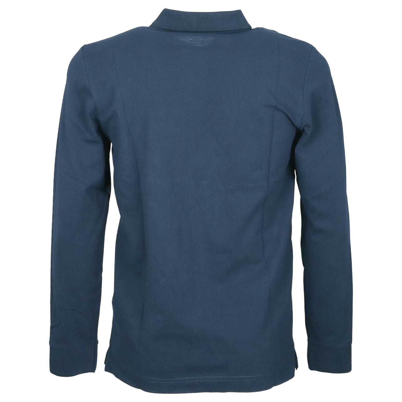 Herren Polo Pullover Basic Longsleeve von Tom Tailor in Dunkelblau, Vorderansicht am Model