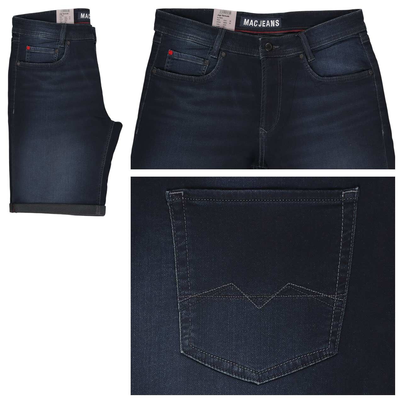 MAC Jogn Jeans Bermuda deep blue od black