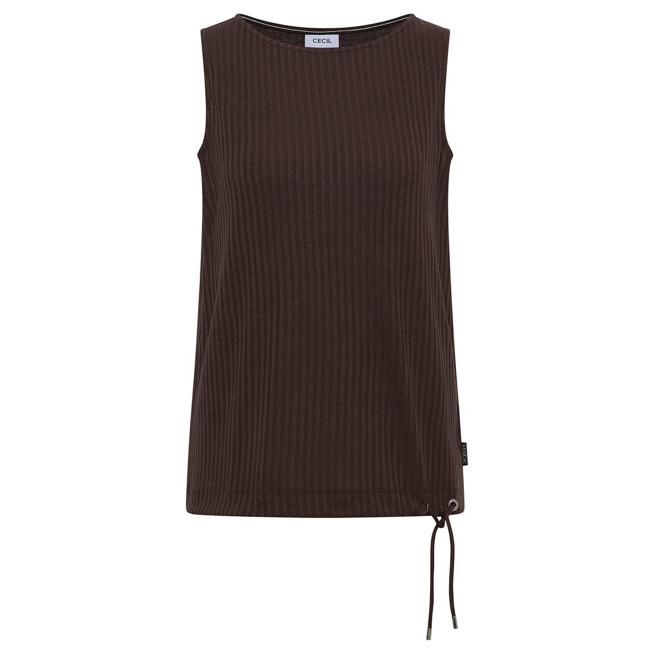 Cecil Damen Top Rib Structure brown cacao