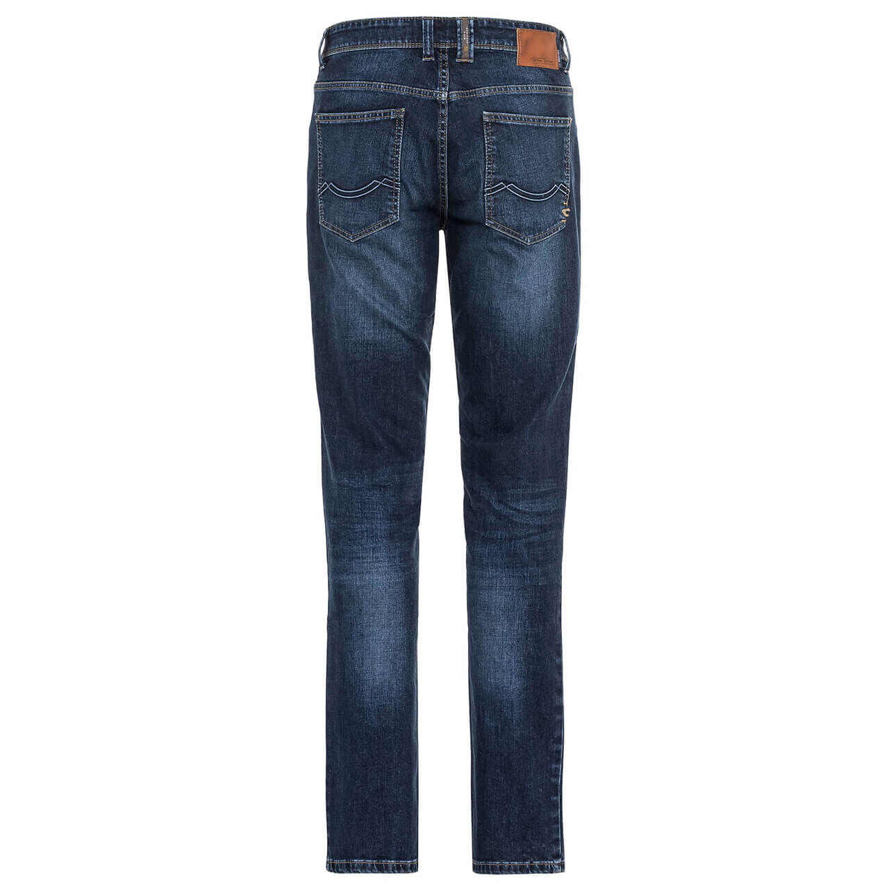 camel-active-jeans-woodstock-blau-45-ansicht-hinten Stretch Herrenjeans Woodstock von Camel active in Dunkelblau verwaschen, Rückansicht