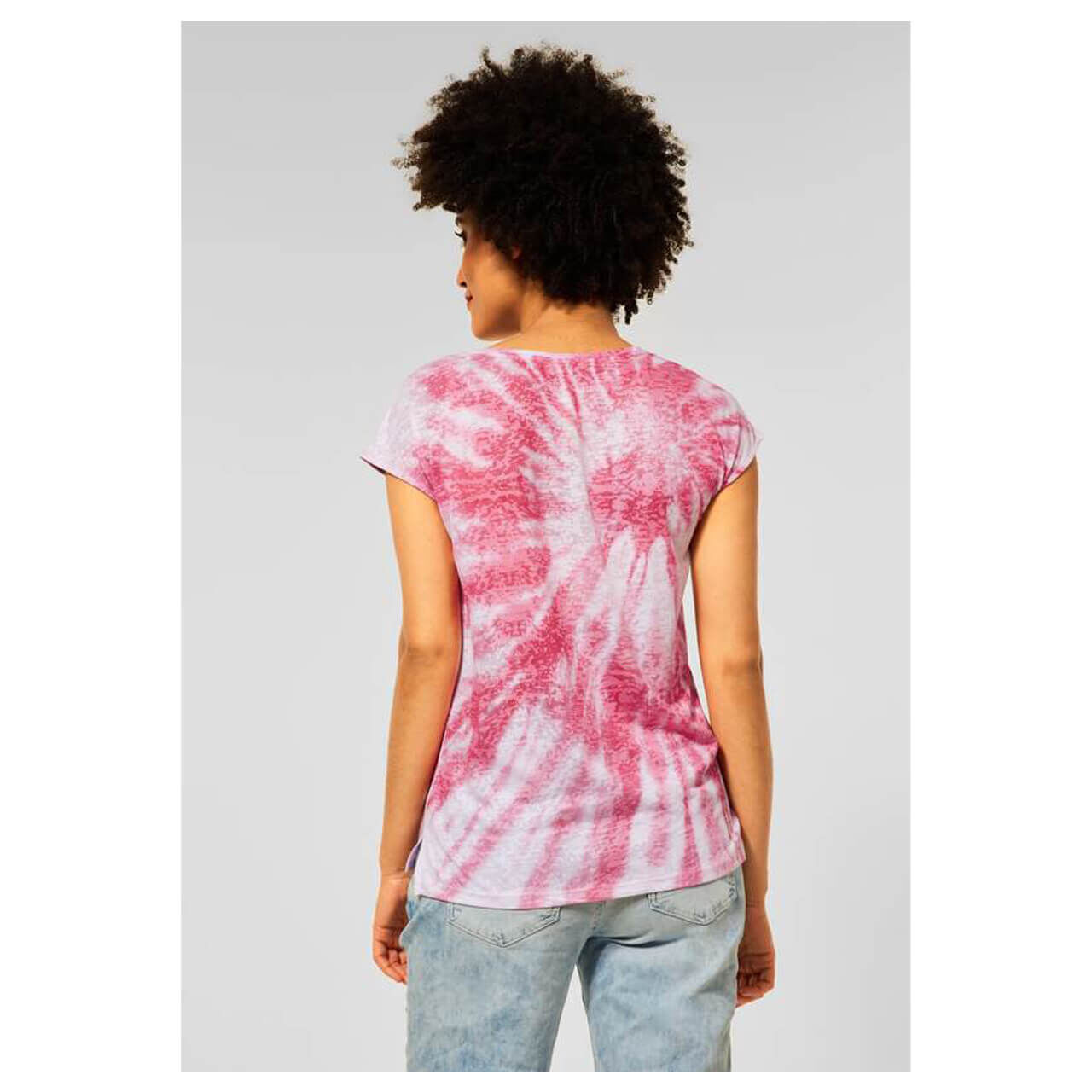 Street One Batic Burn T-Shirt für Damen in Rosa mit Print, FarbNr.: 33834