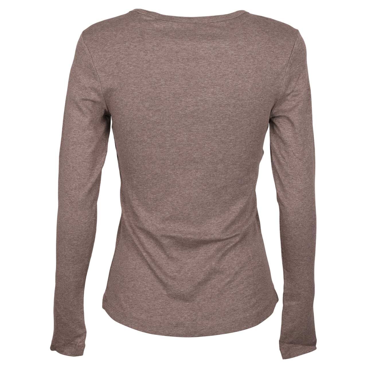 Damen Langarm Shirt von s.Oliver in Braun meliert, Rückansicht
