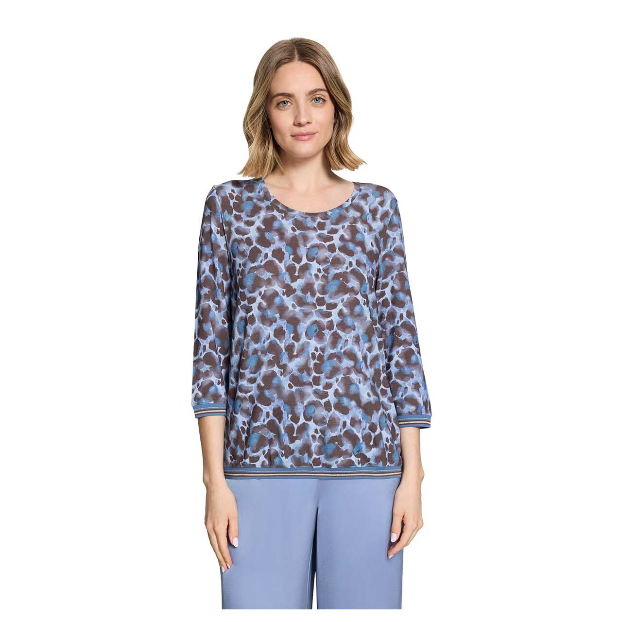 Damen 3/4 Arm Shirt von Betty Barclay in Blau mit Print, Vorderansicht am Model
