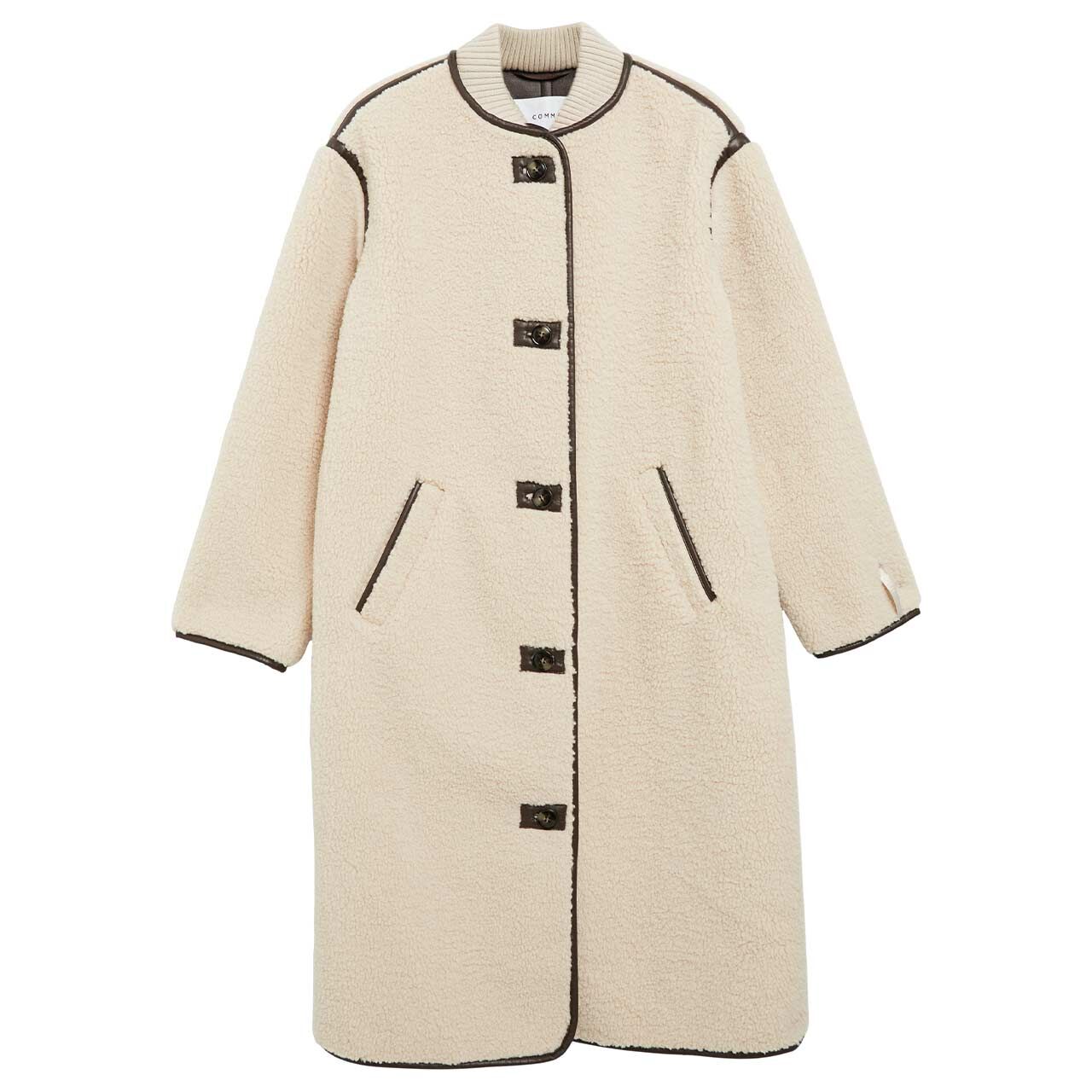 Comma Damen Teddy Mantel oat beige