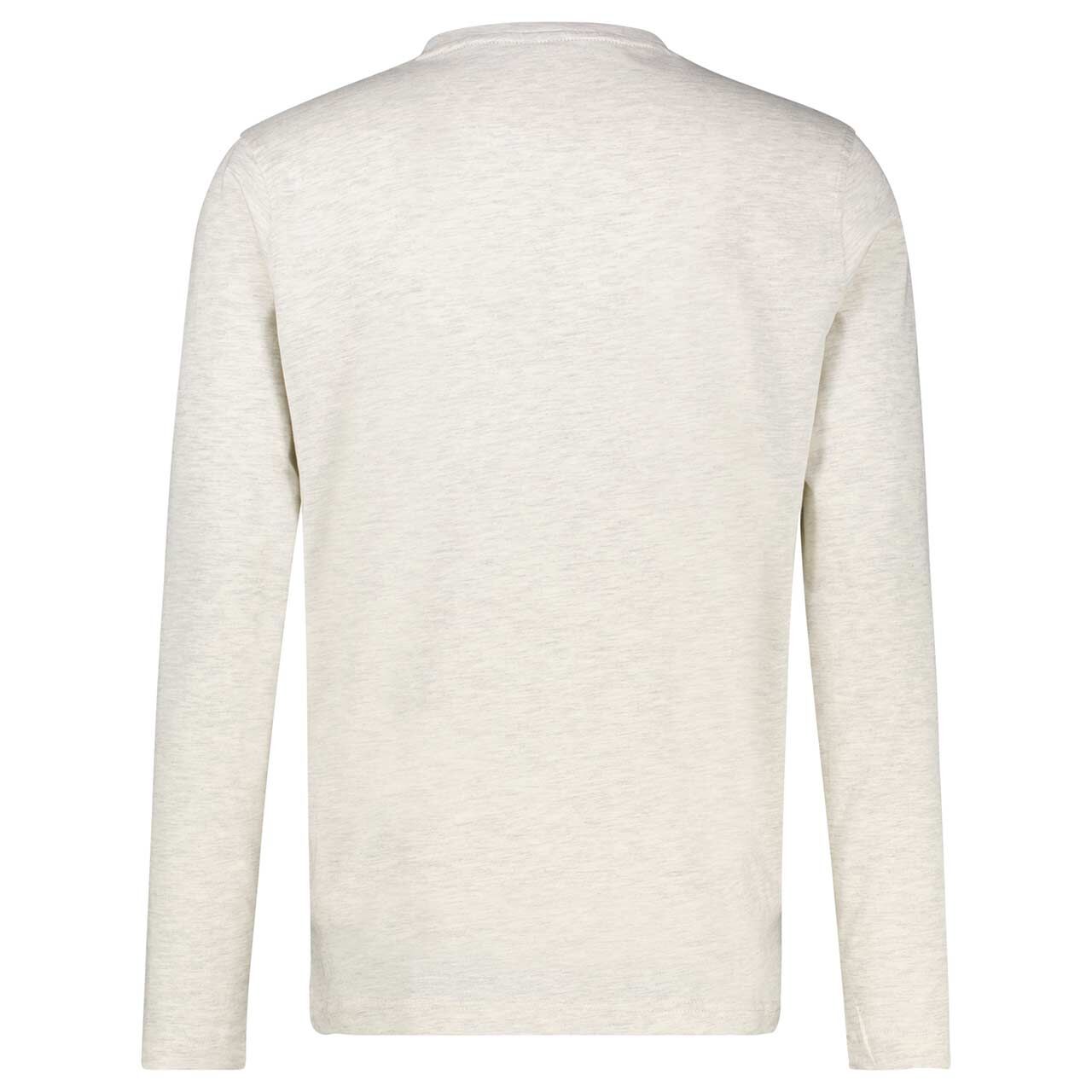 Herren Langarm Shirt von Lerros in Hellgrau meliert, Rückansicht