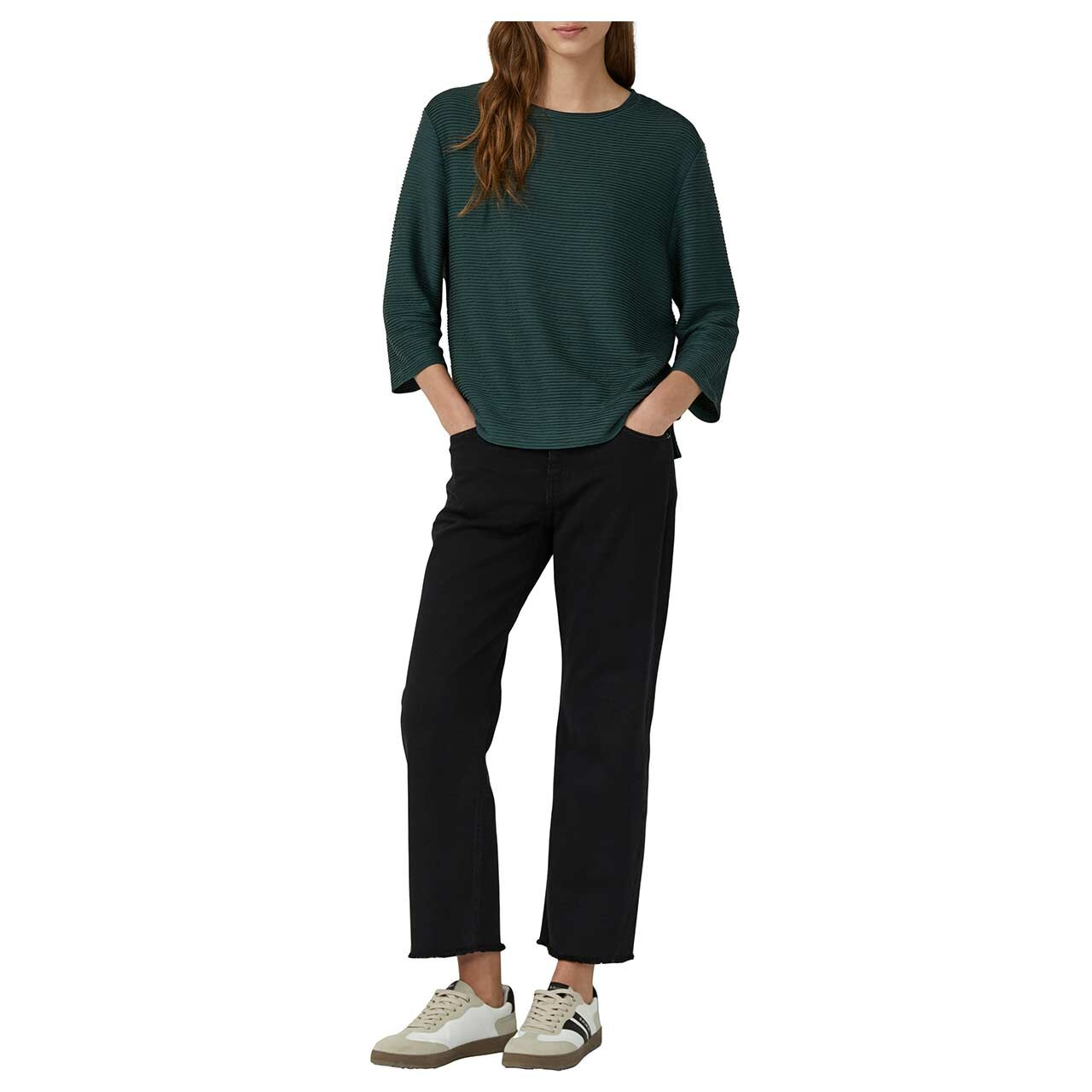 Damen 3/4 Arm Sweatshirt von s.Oliver in Dunkelgrün, Ganzkörperansicht