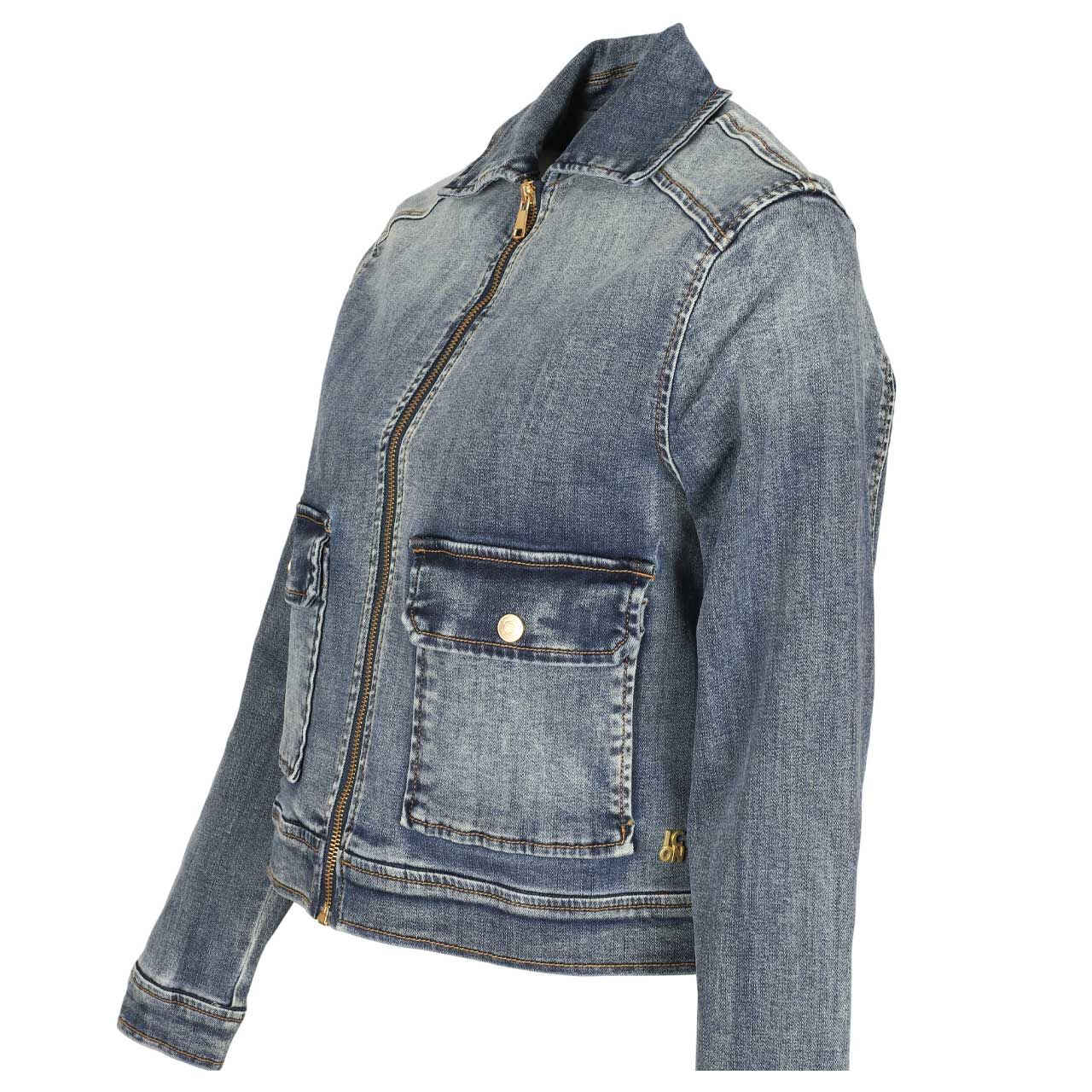 Damen Jeansjacke von Senoritas ICON in Blau angewaschen, Seitenansicht