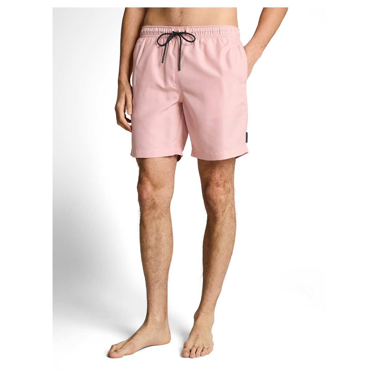 Herren Swim Shorts von Tom Tailor in Rosa, Vorderansicht am Modell