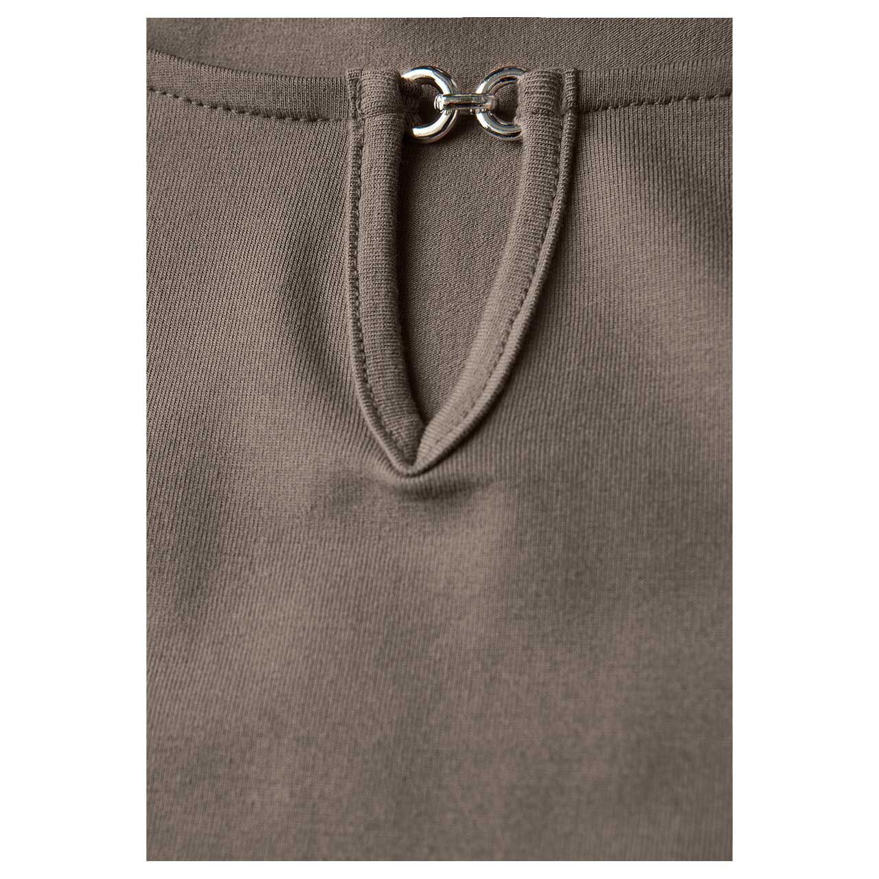Street One Jersey Damen T-Shirt von Street One in Sandbraun, detallierte Sicht des Verschlusses