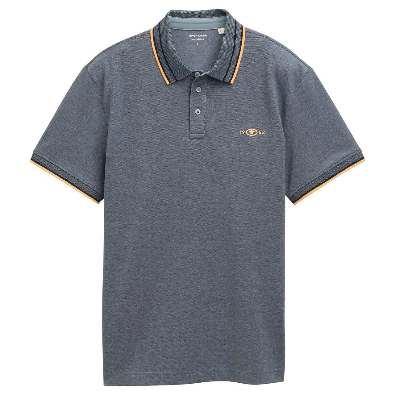 Tom Tailor Herren Piqué Poloshirt navy grey mint