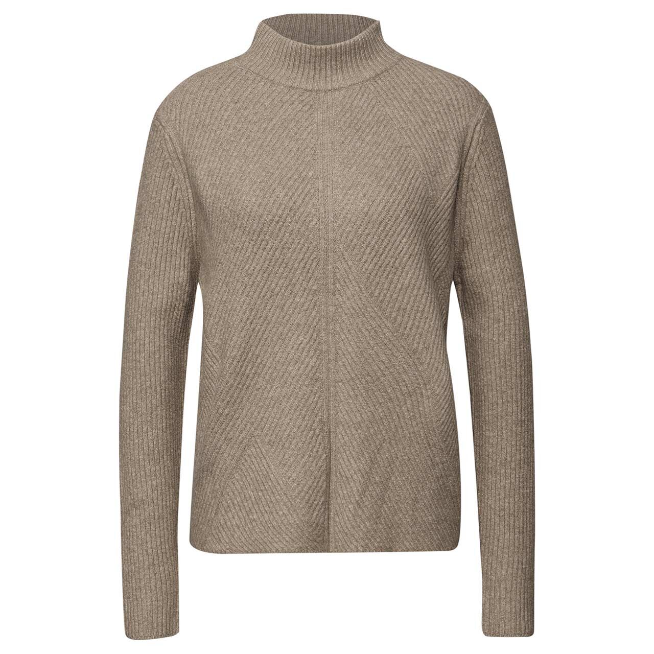 Street One Damen Pullover Cosy Structured Sweater mocha glow melange