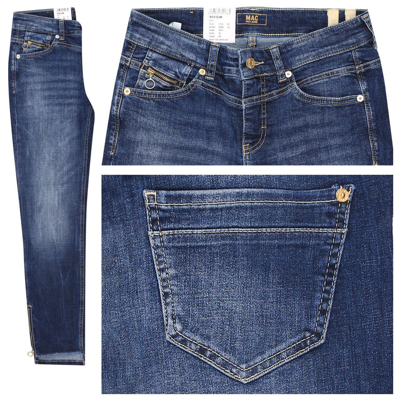mac-jeans-rich-slim-chic-blue-d6715Wc9R6OXlrrdI MAC Jeans Rich Slim für Damen in Dunkelblau verwaschen, FarbNr.: D671