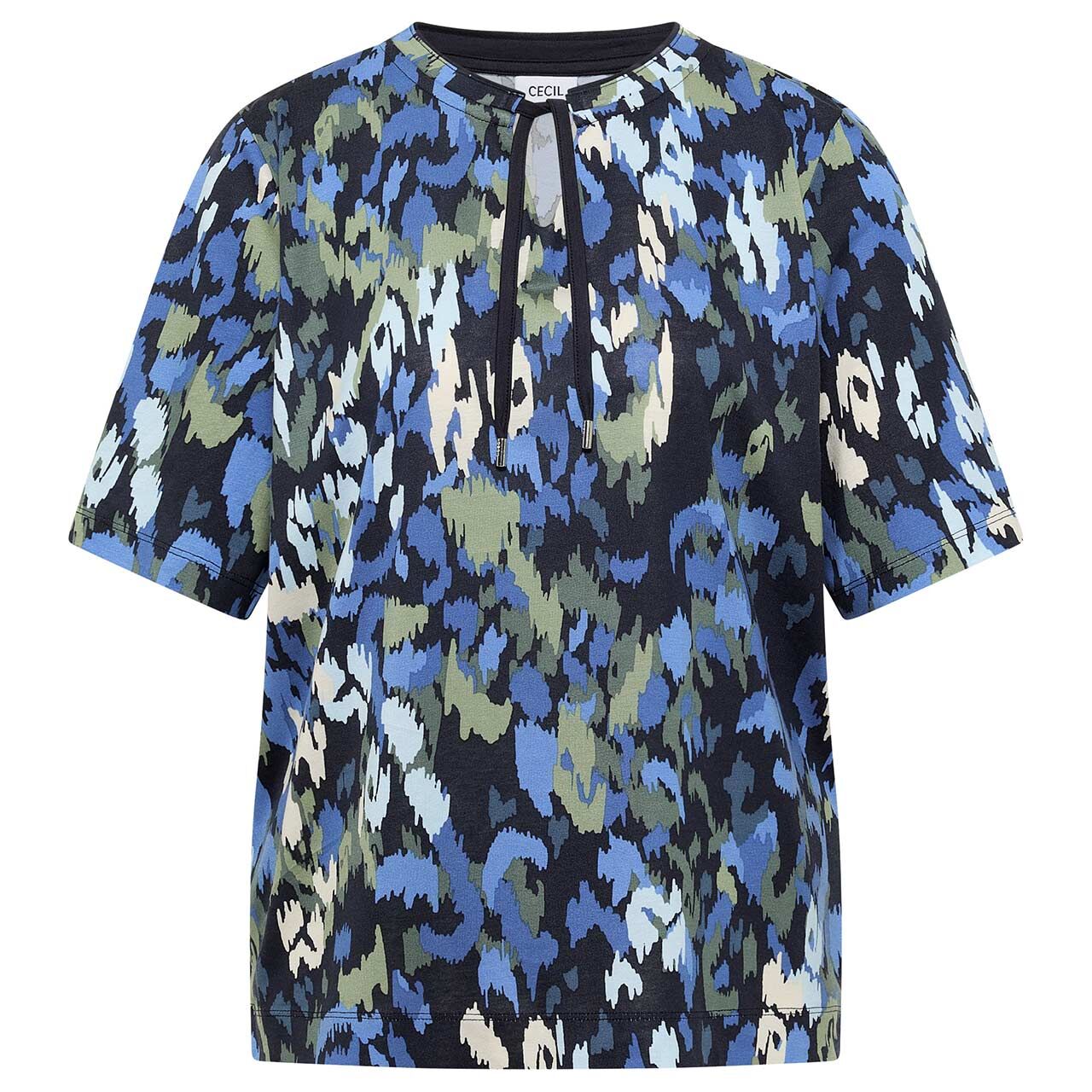 Cecil Damen T-Shirt Tunic urban dark blue alloverprint