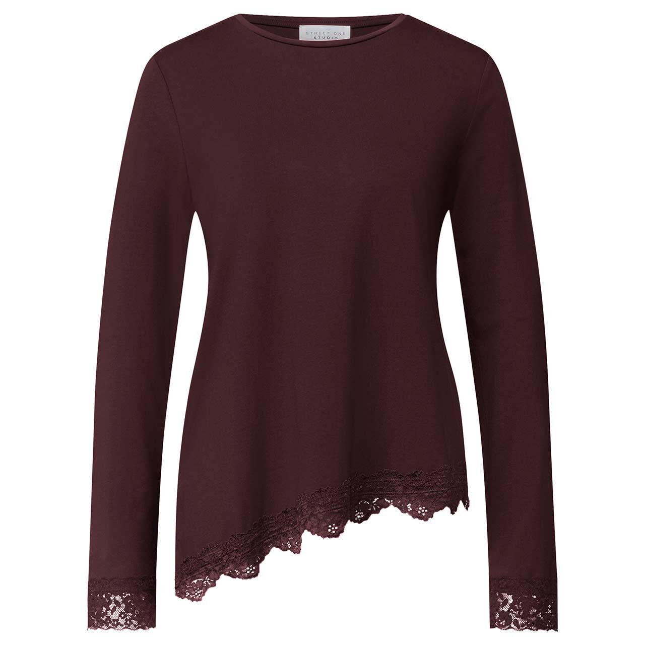 Street One Studio Damen Langarm Shirt Diagonal russet red lace