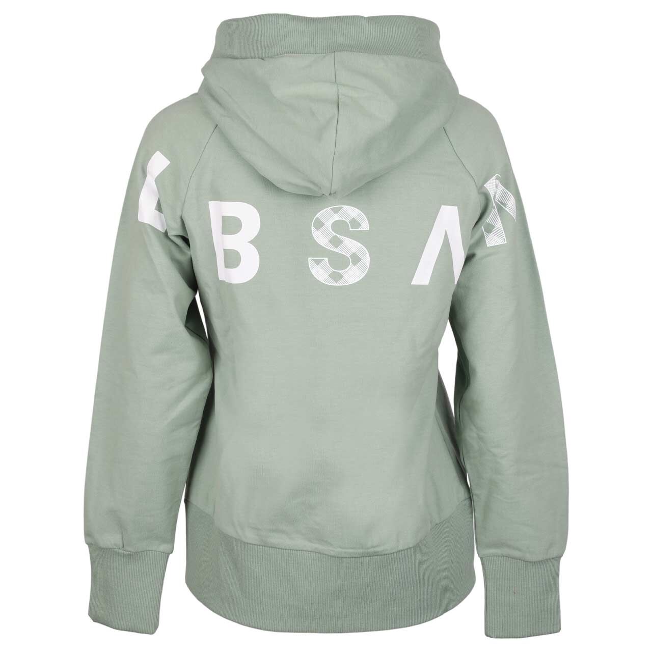 Damen Hoodie Sweatjacke Katri von Elbsand in Jadegrün, Rückansicht