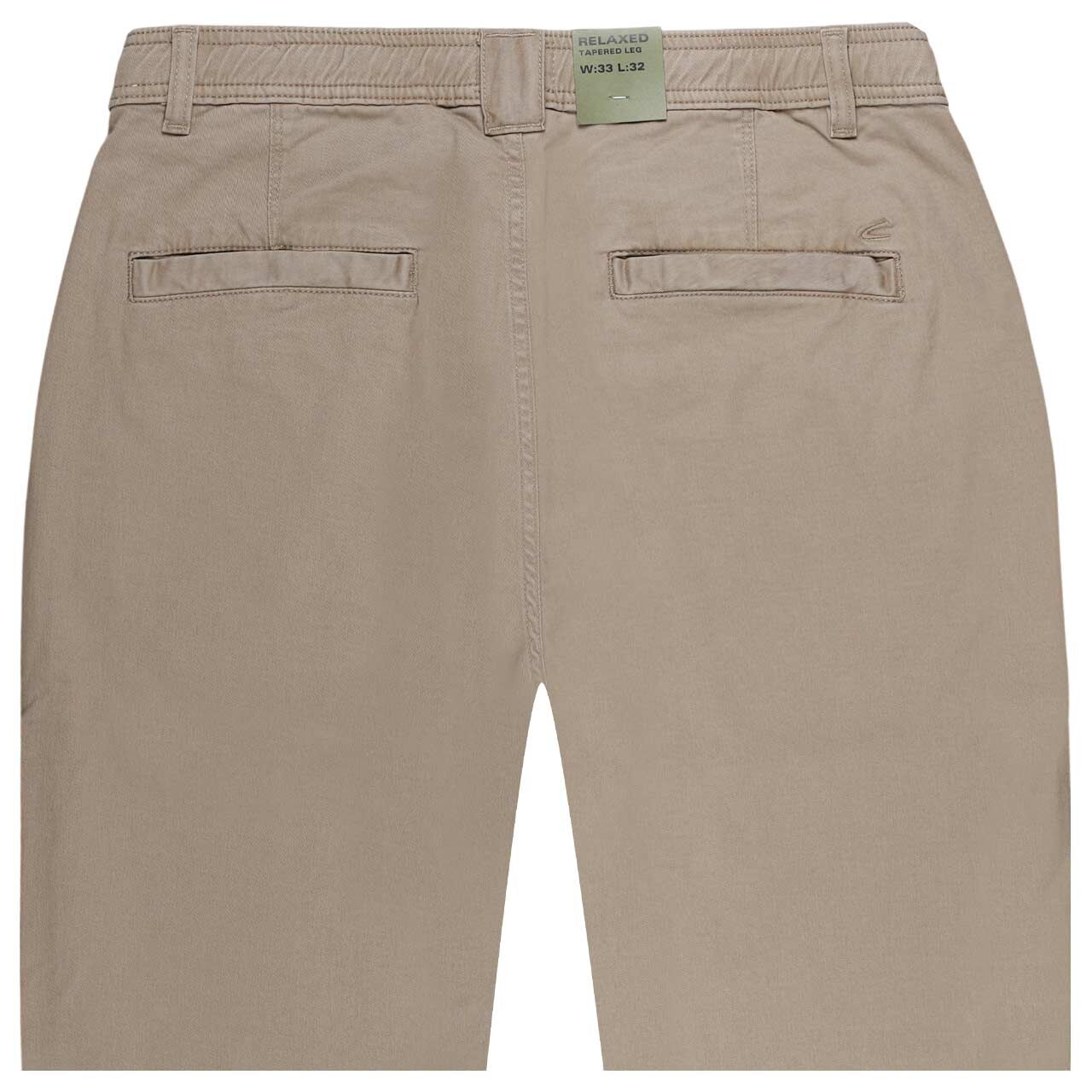 Stretch Herren Baumwollhose Woodstock Relaxed von Camel active in Beige, detaillierte Rückansicht