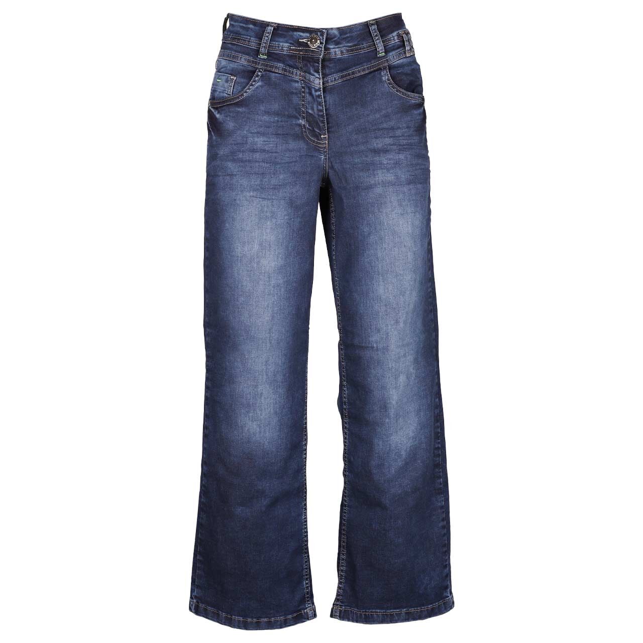 Cecil Neele Wideleg 7/8 Jeans mid blue used wash