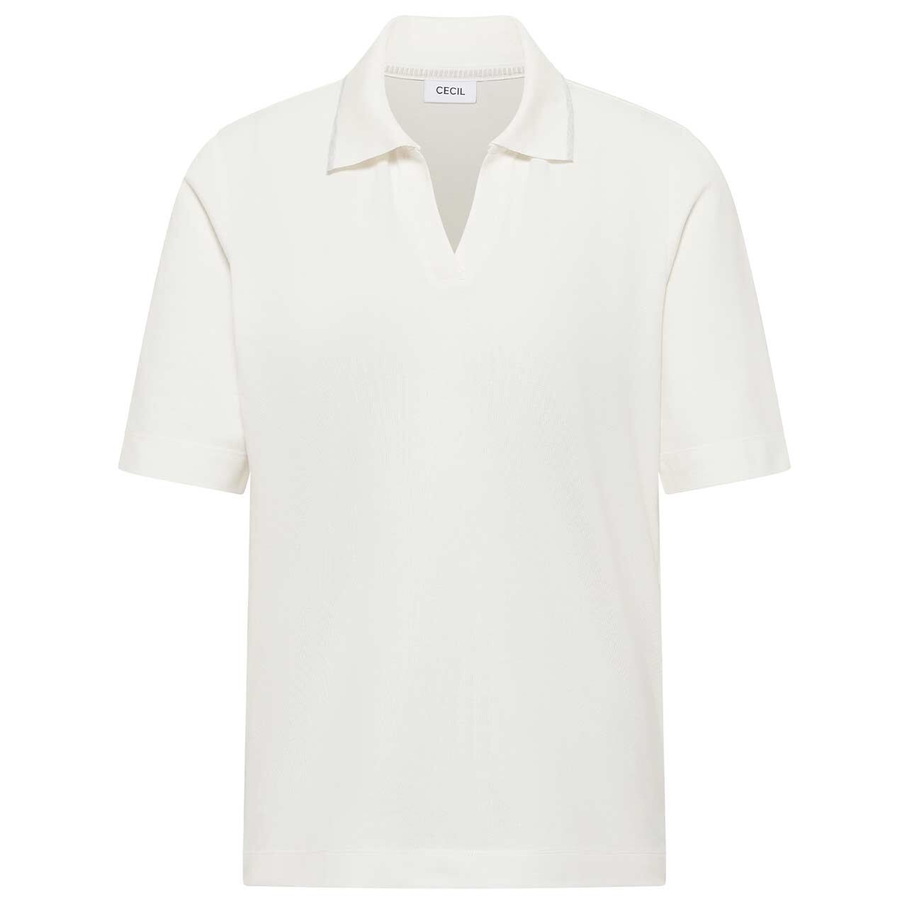Cecil Damen Poloshirt Piqué vanilla white