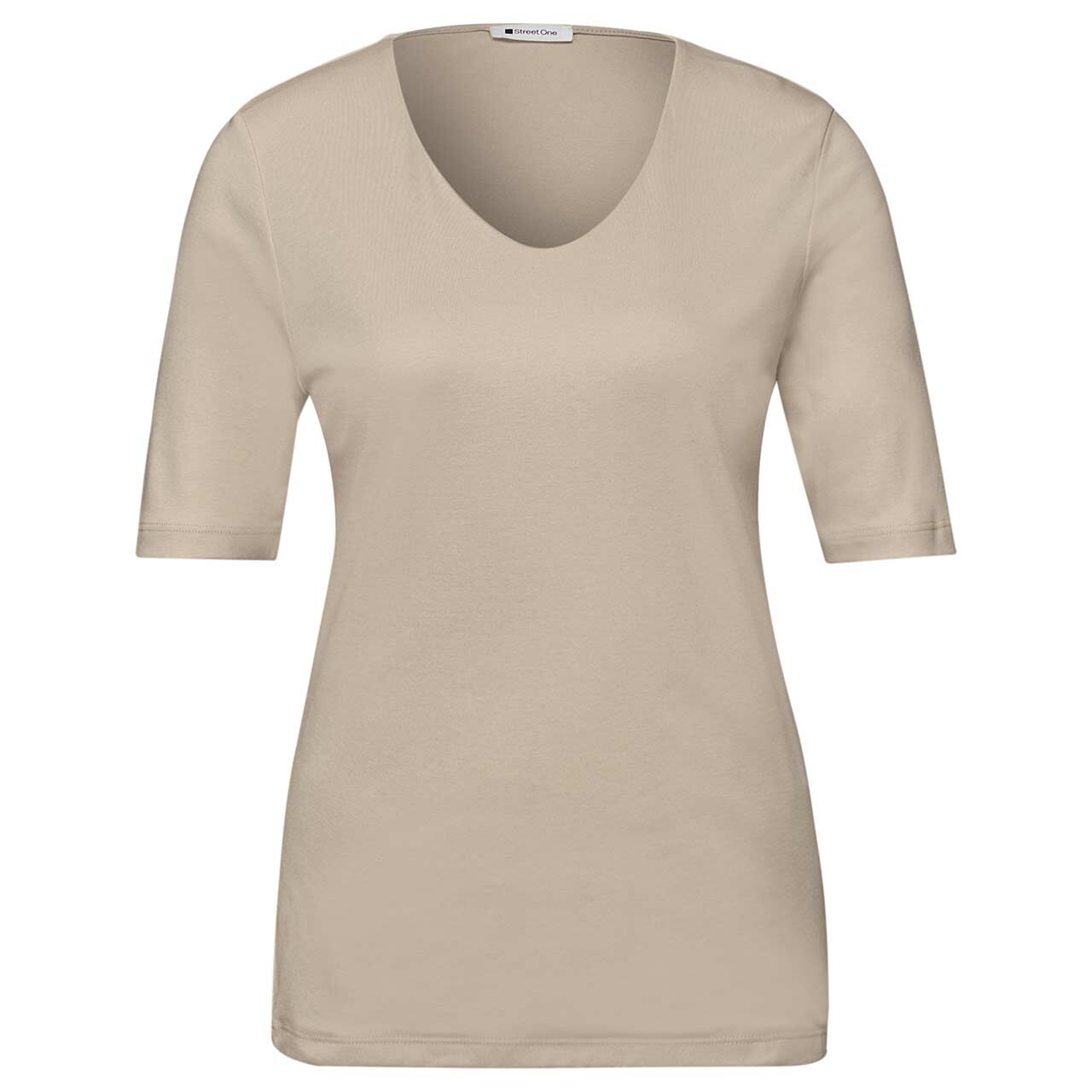Street One Damen T-Shirt Palmira cotton beige