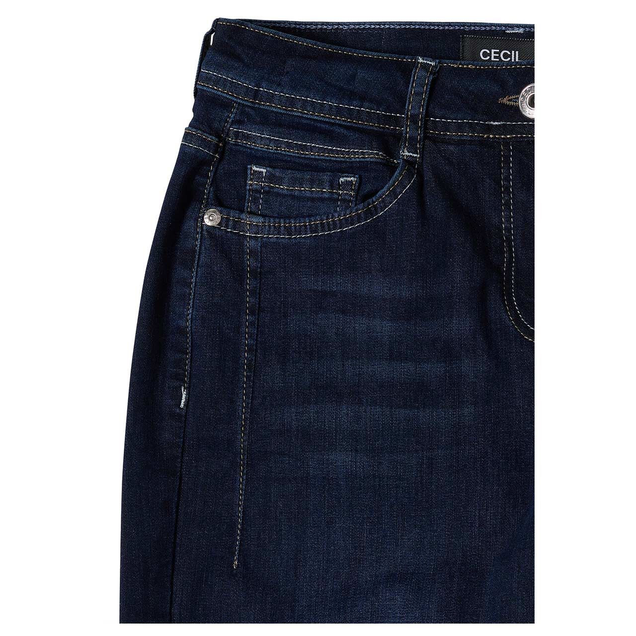 Cecil Scarlett Barrel Jeans dark blue wash