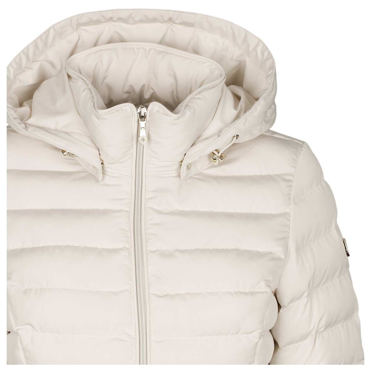 Damen Jacke Italy Hood von Wellensteyn in Cremeweiß, detaillierte Schulteransicht von vorn
