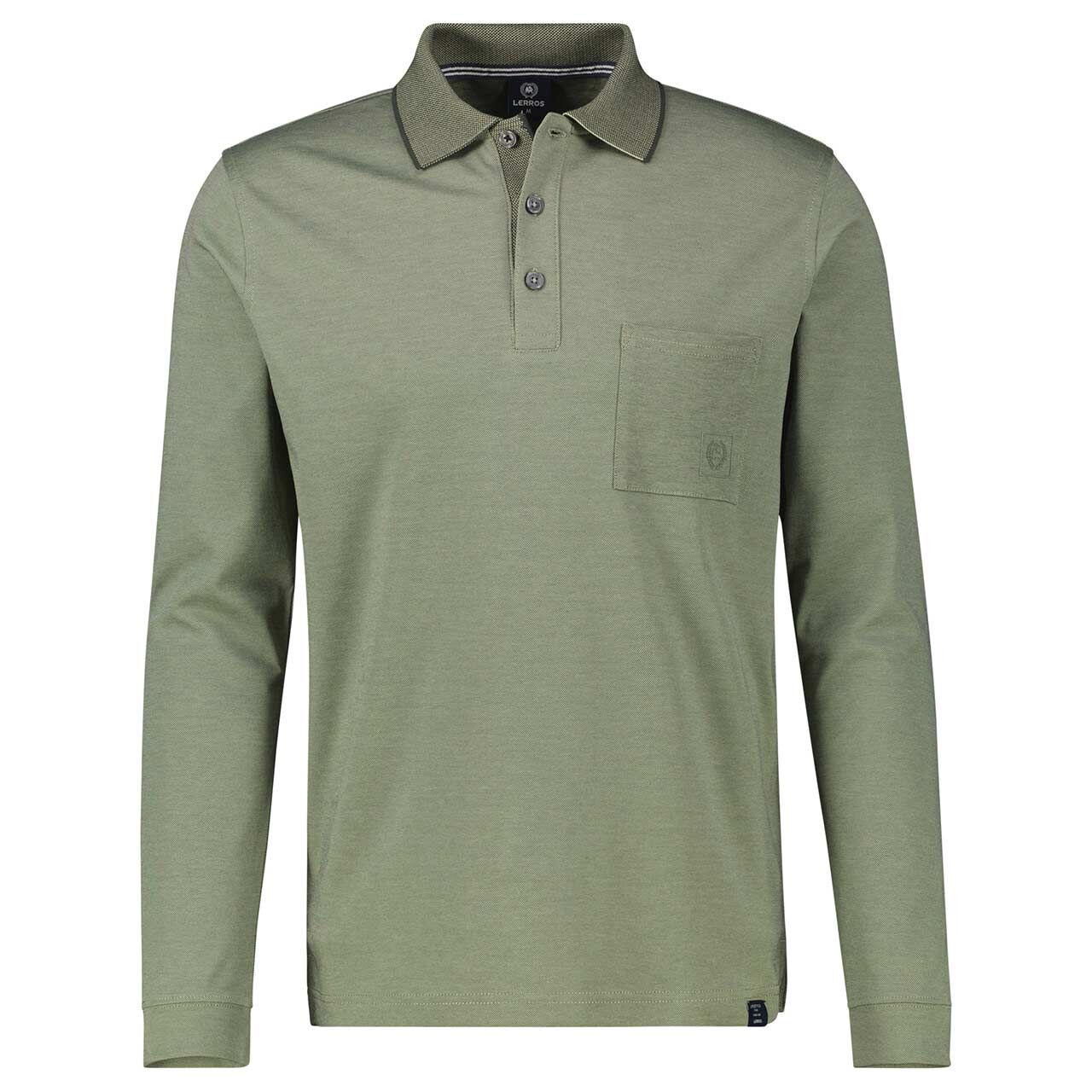 Lerros Herren Polo Langarm Shirt nordic olive