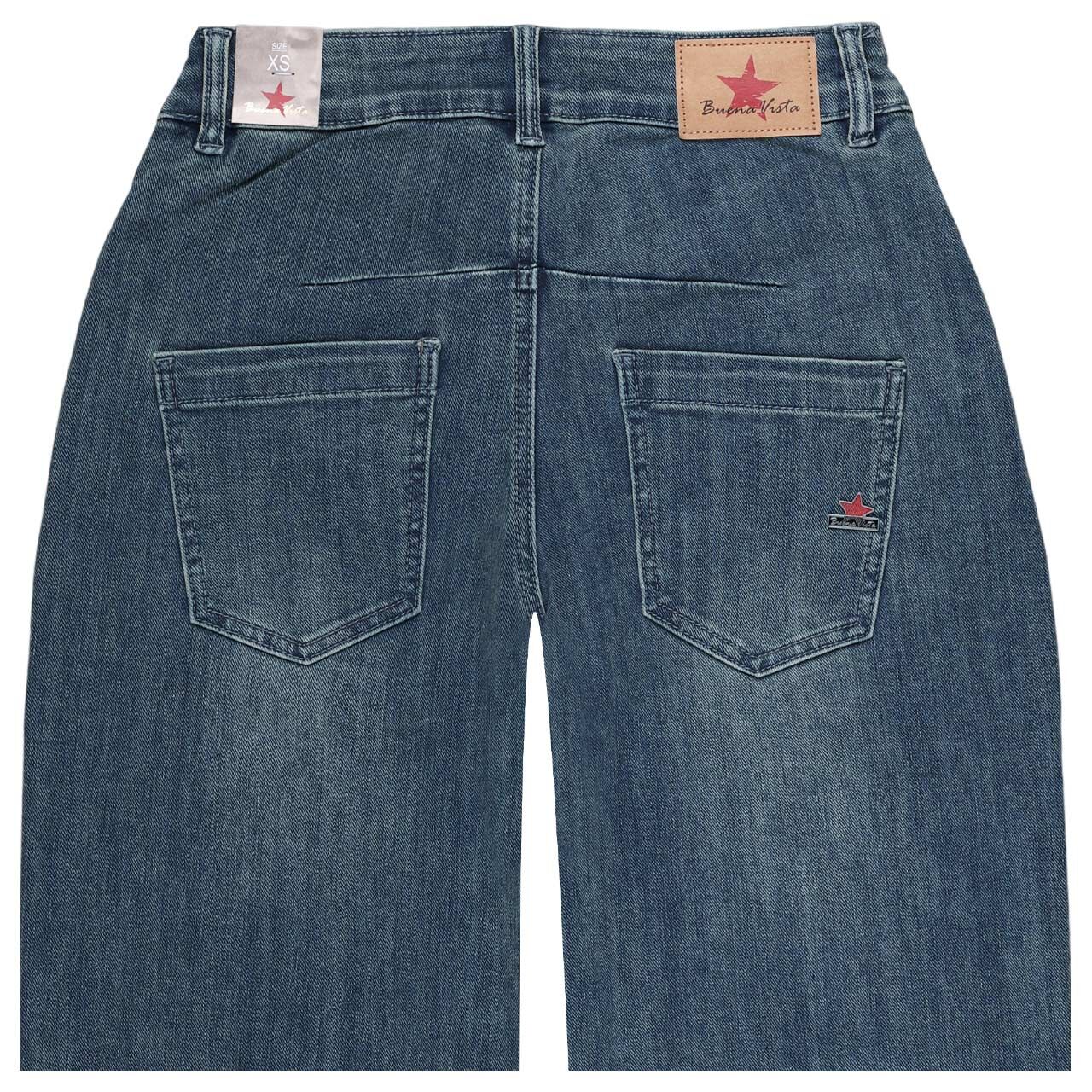 Damenjeans Barrel-F 7/8 Stretch Denim von Buena Vista in Blau verwaschen, detaillierte Rückansicht