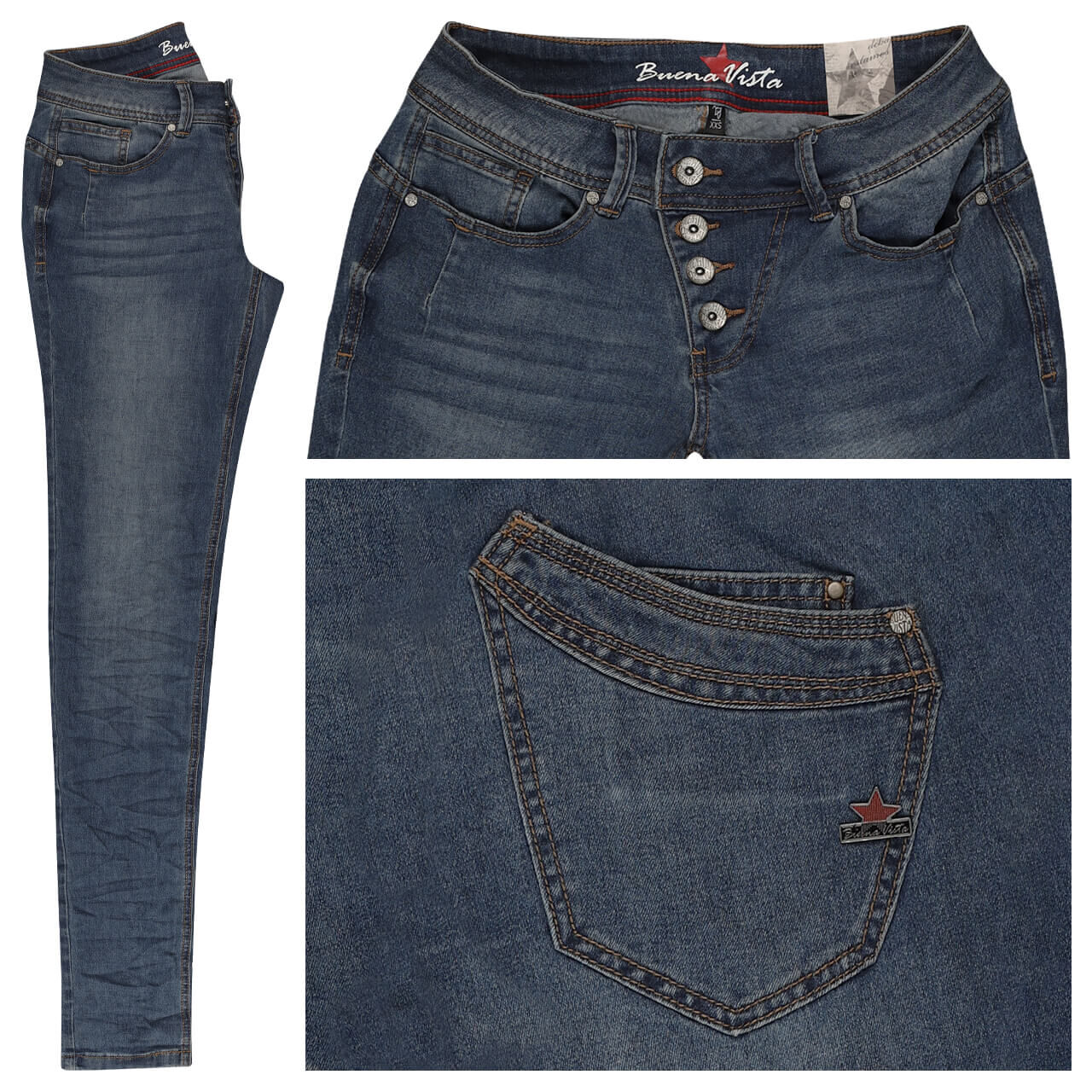 Buena Vista Malibu Stretch Denim Jeans mid stone Buena Vista Malibu Stretch Denim Jeans mid stone