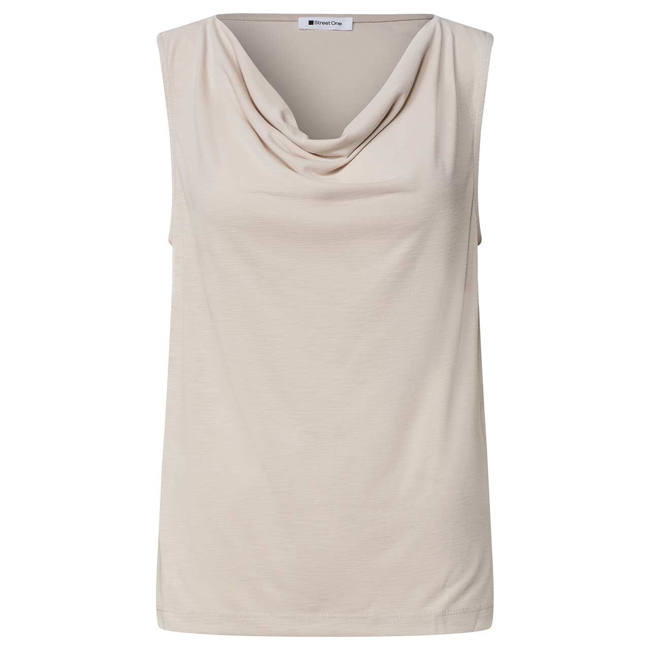 Street One Damen Top Silk Look Waterfall clay sand