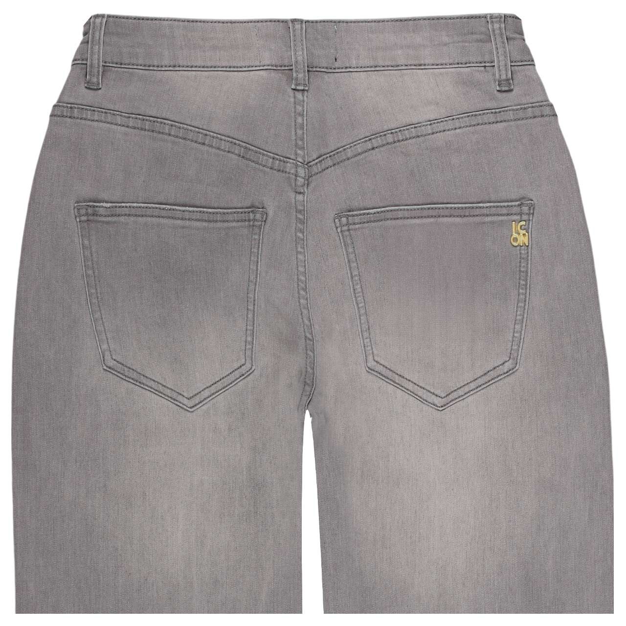 Lollipop 7/8 Jeans von Senoritas ICON in Hellgrau angewaschen, detaillierte Rückansicht