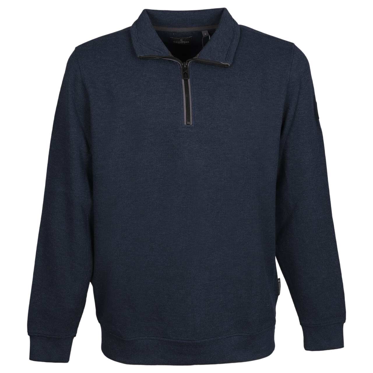 Casa Moda Herren Pullover Troyer deep dark blue melange