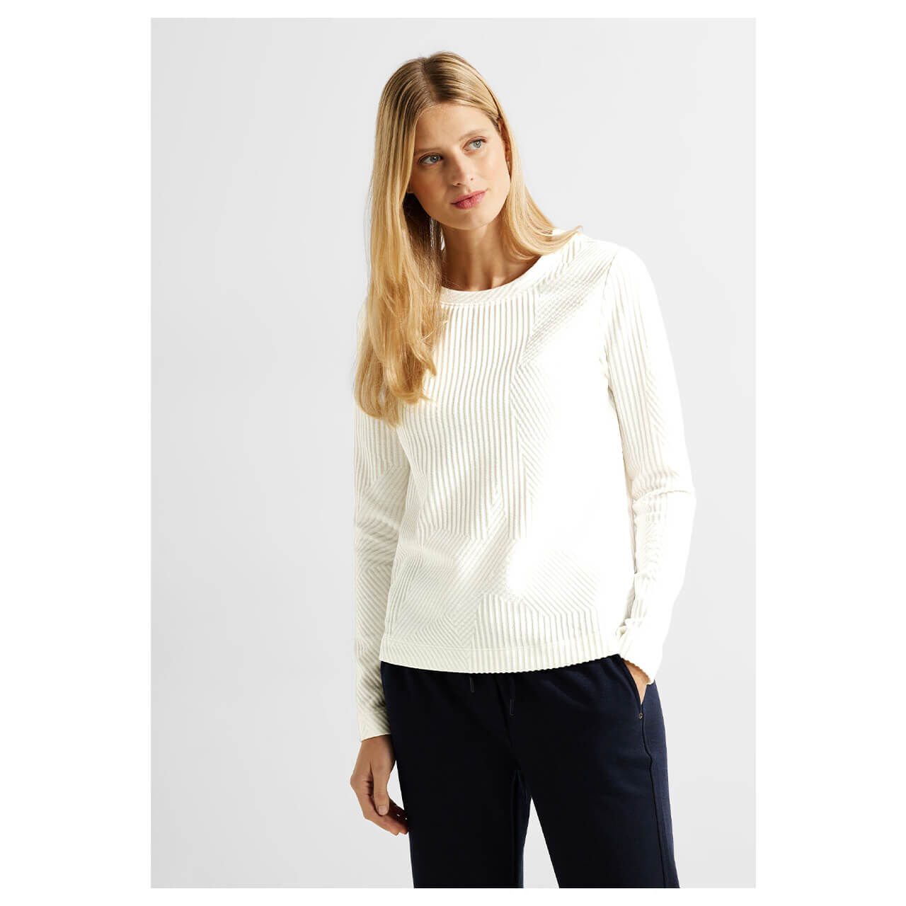 Cecil Structure Sweatshirt Weiß kaufen | 13474