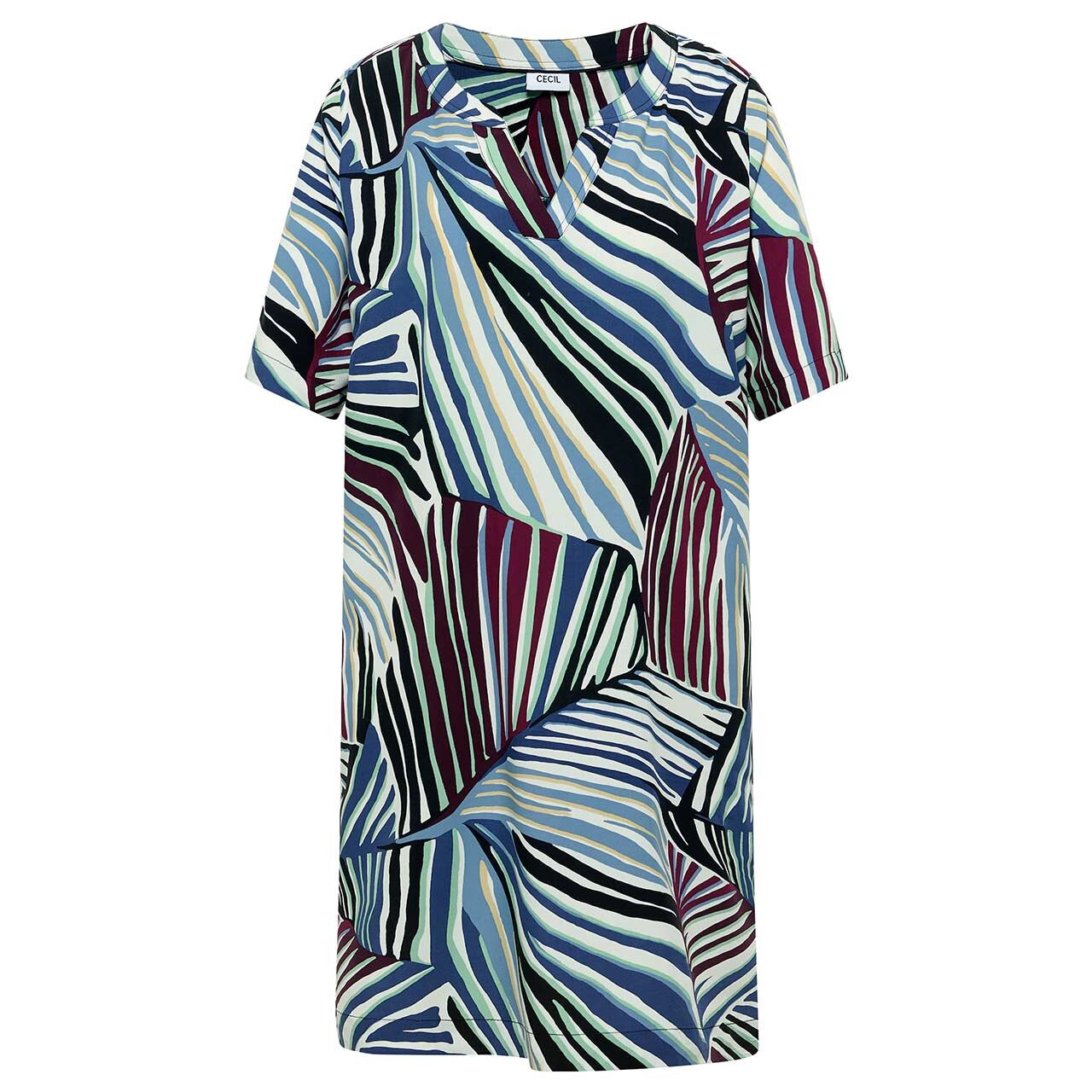 Cecil Damen Kurzarm Kleid Allover Print Dress palm breeze green