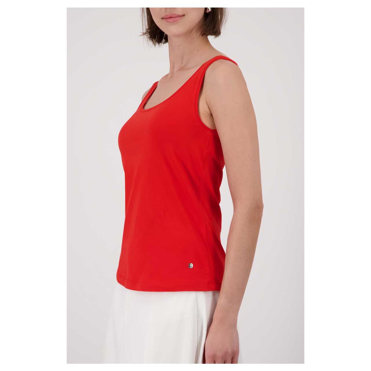 Damen Top von Monari in Rot, Seitenansicht am Model