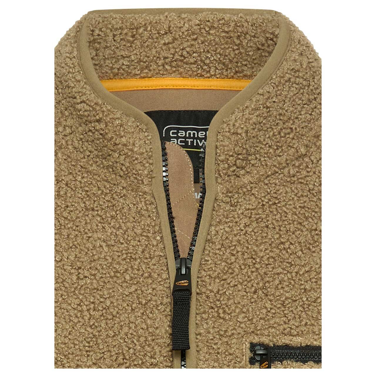 Herren Fleece Jacke von Camel active in Braun, detaillierte Vorderansicht