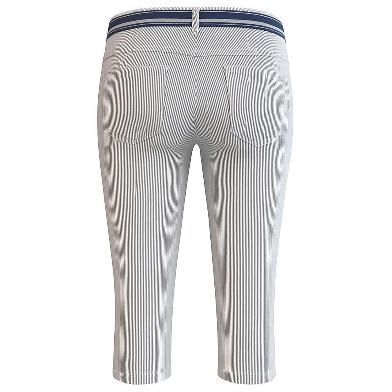 Damen 3/4 Jeans Anacapri Sporty von Angels in Dunkelblau gestreift, Rückansicht