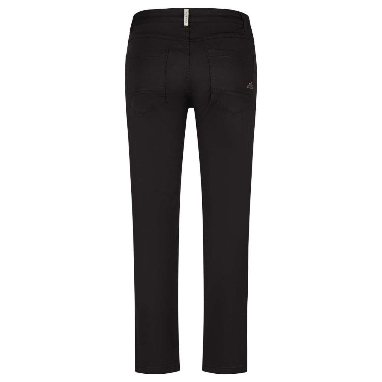 Damen Baumwollhose Anna C 7/8 Straight Stretch Twill von Buena Vista in Schwarz, Rückansicht