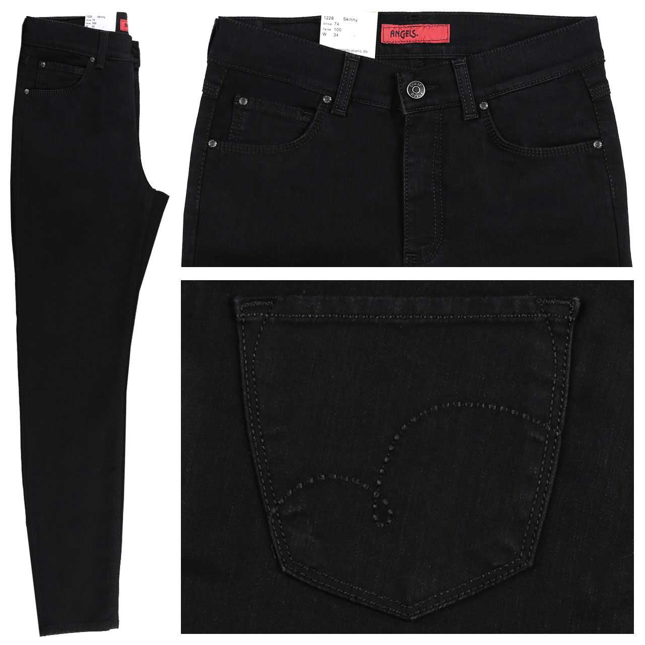 Angels Jeans Skinny für Damen in Schwarz, FarbNr.: 100 Angels Jeans Skinny für Damen in Schwarz, FarbNr.: 100