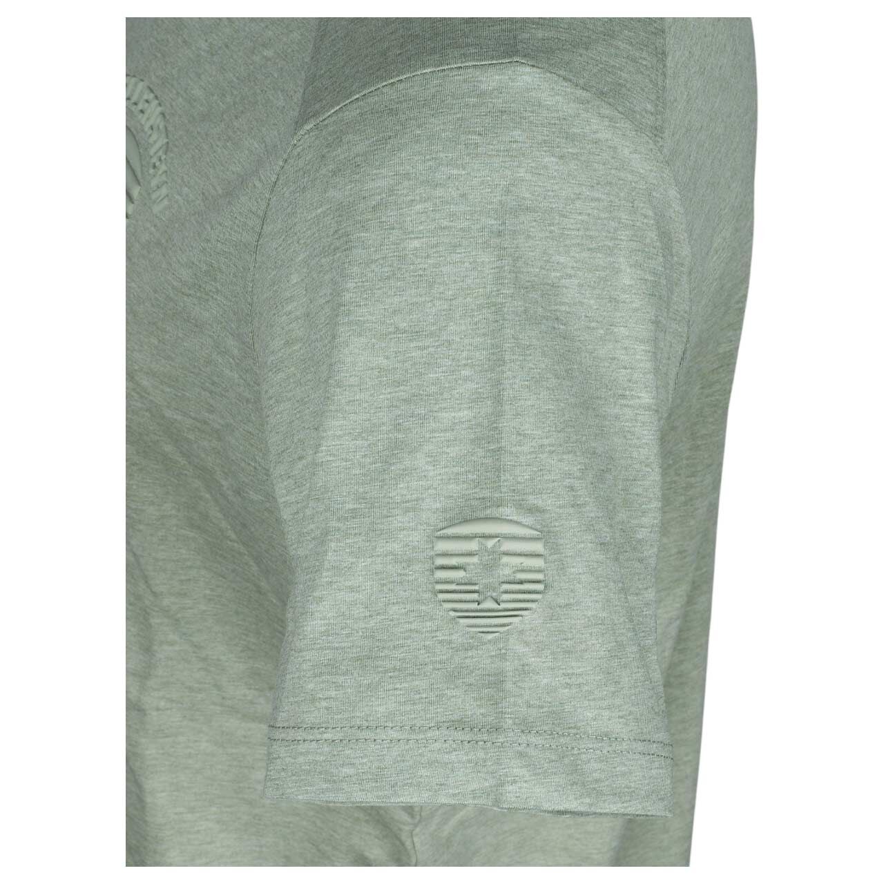 Herren T-Shirt von Wellensteyn in Grün meliert, Detailansicht Logo