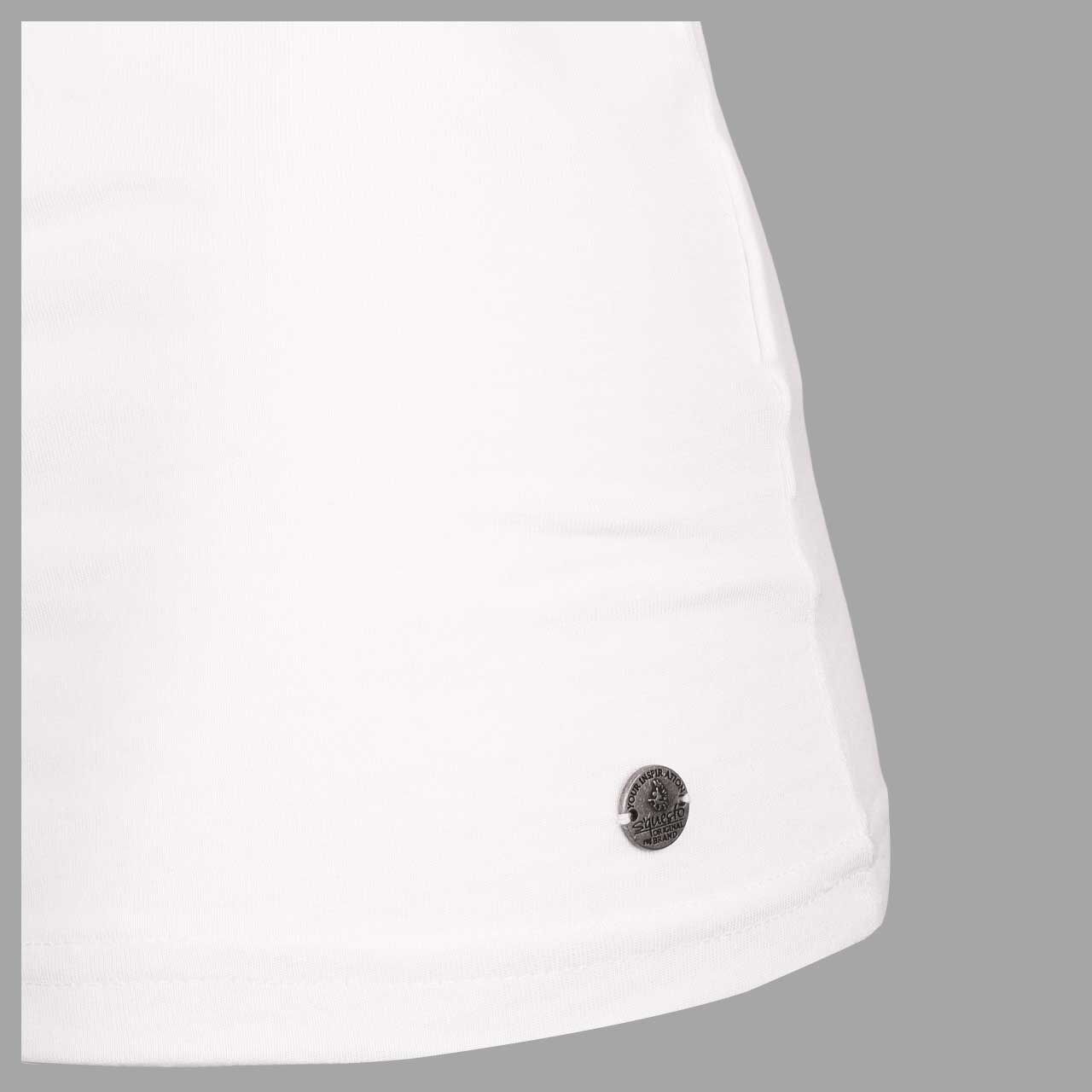 Damen Top von Soquesto in Weiß, Detailansicht Saum