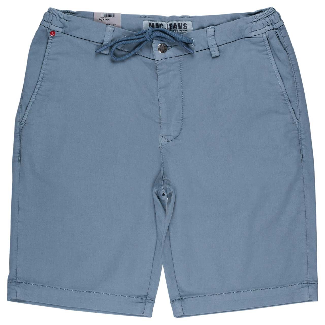 Baumwoll Bermuda Jogn Short von MAC in Rauchblau, Vorderansicht