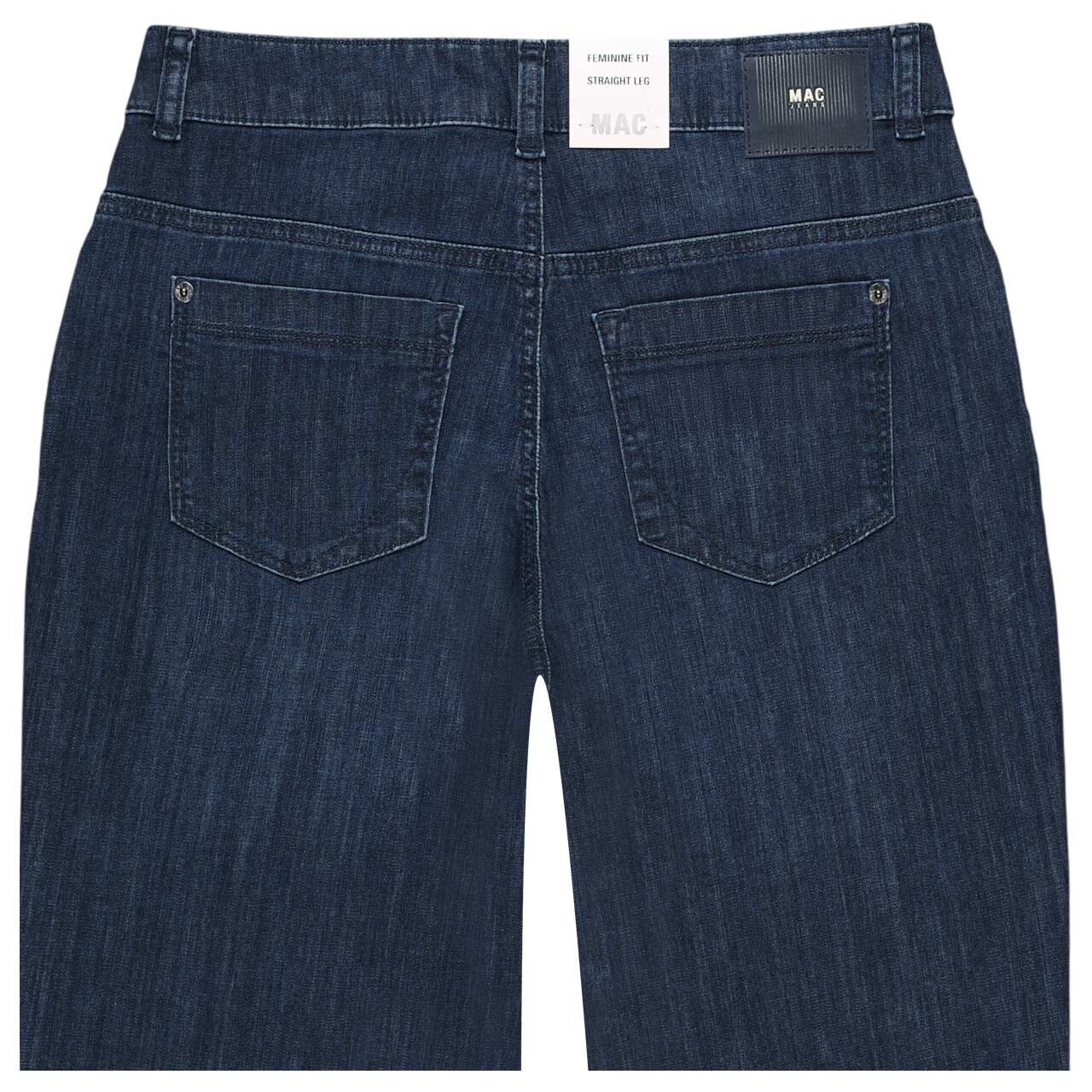 Damenjeans Gracia von MAC in Dunkelblau angewaschen, detaillierte Rückansicht