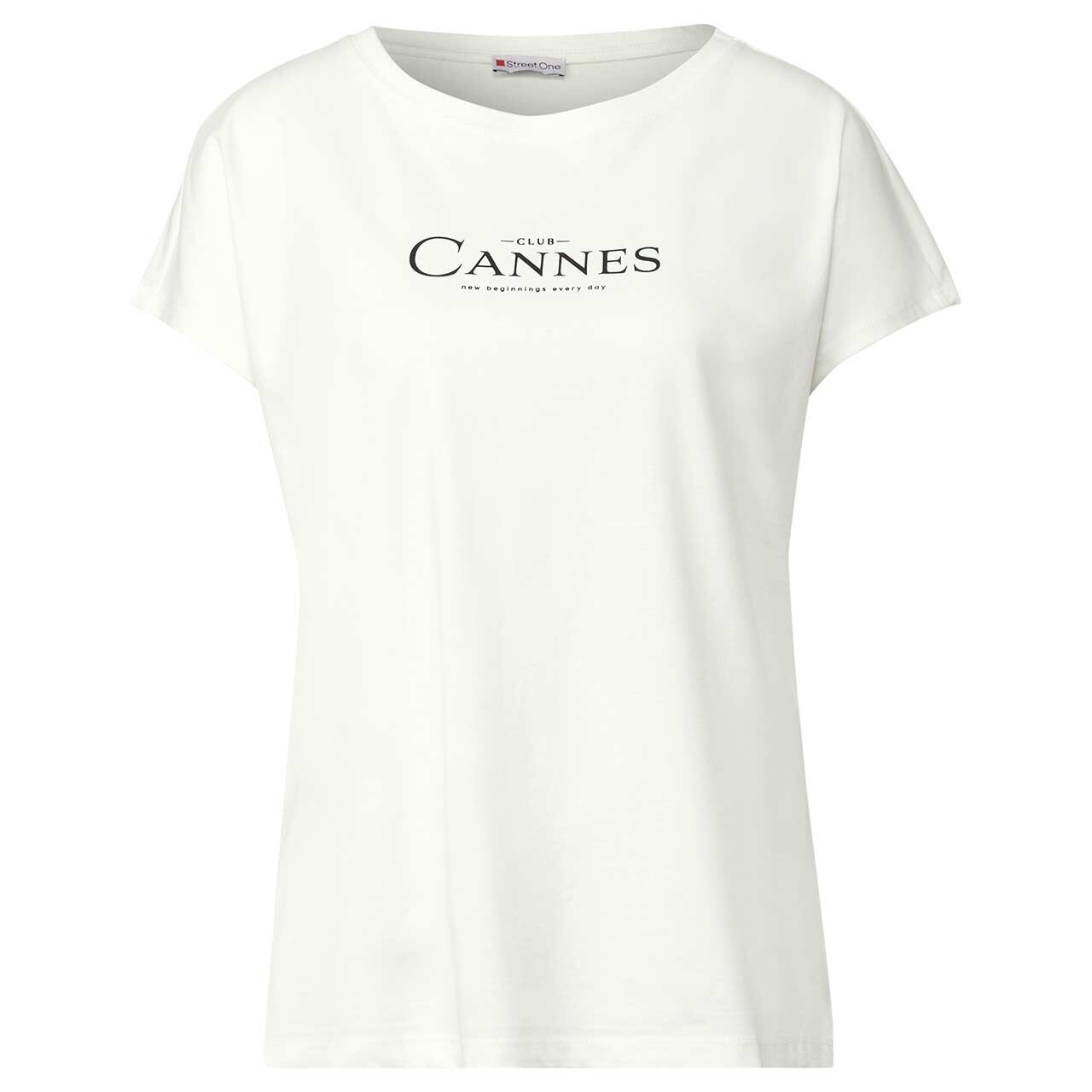 Street One Damen T-Shirt Basic Foil Print off white