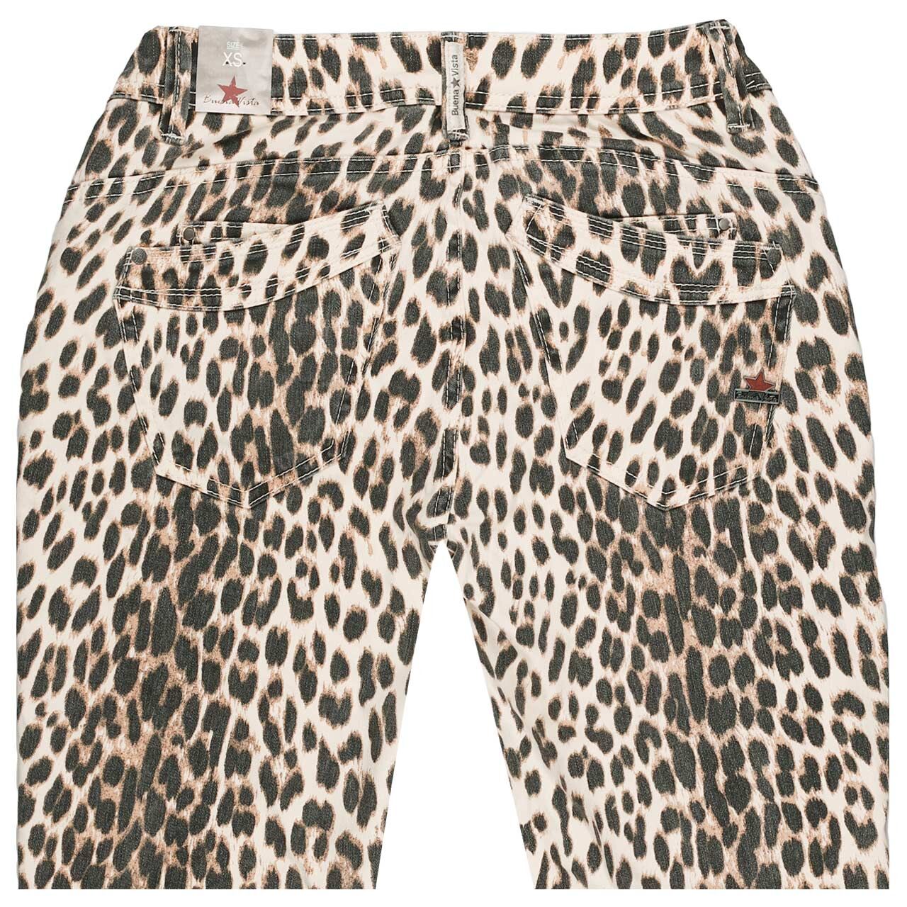 Damen Baumwollhose Malibu 7/8 Stretch Twill von Buena Vista in Beige mit Print, detaillierte Rückansicht