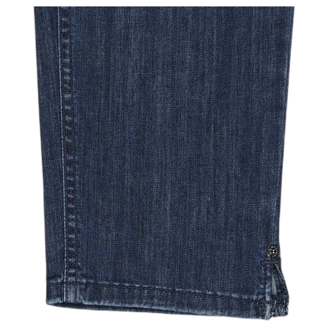 Stretch Damen 7/8 Jeans Melanie von MAC in Dunkelblau angewaschen, detaillierte Ansicht des Saums
