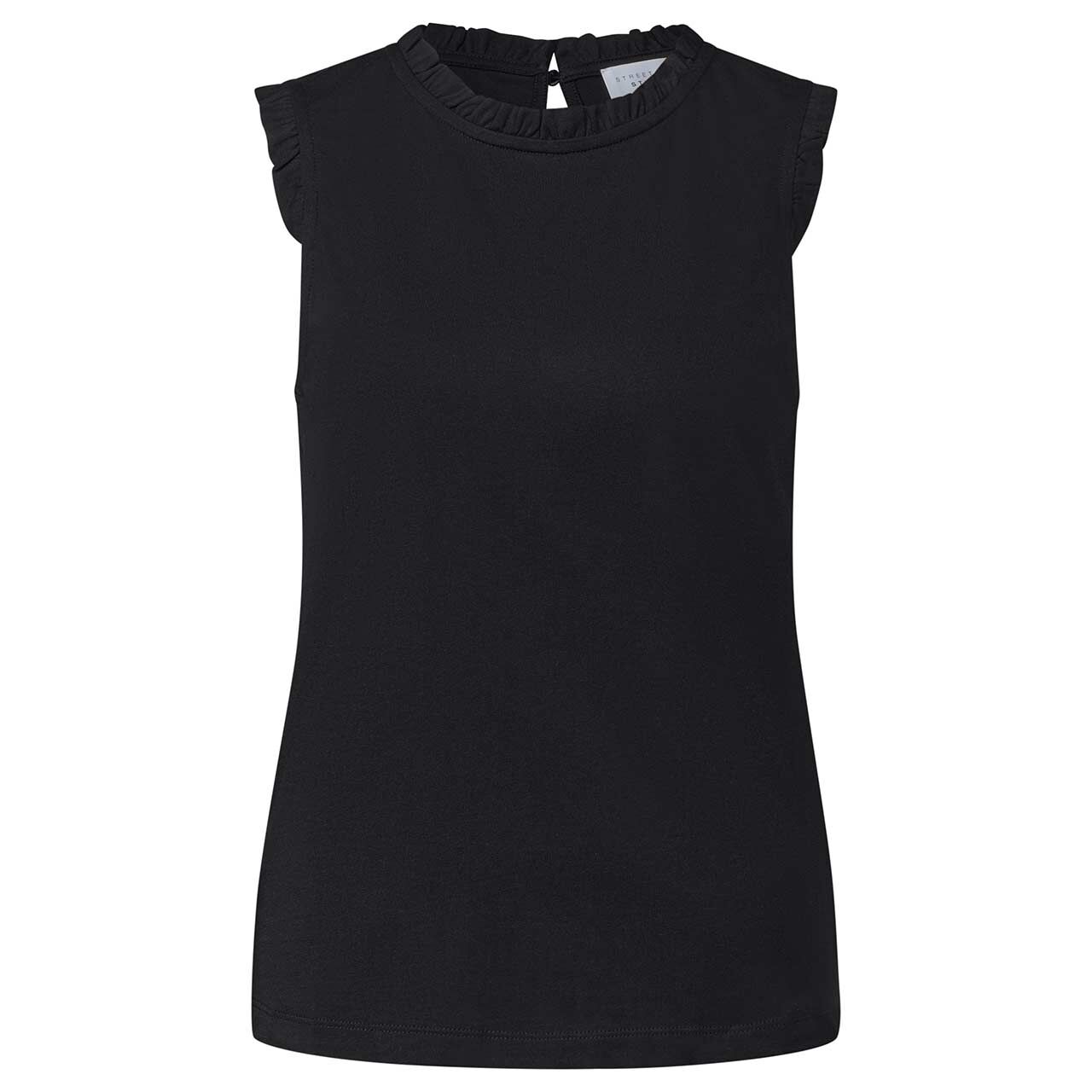 Street One Studio Damen Top Frill Neck black